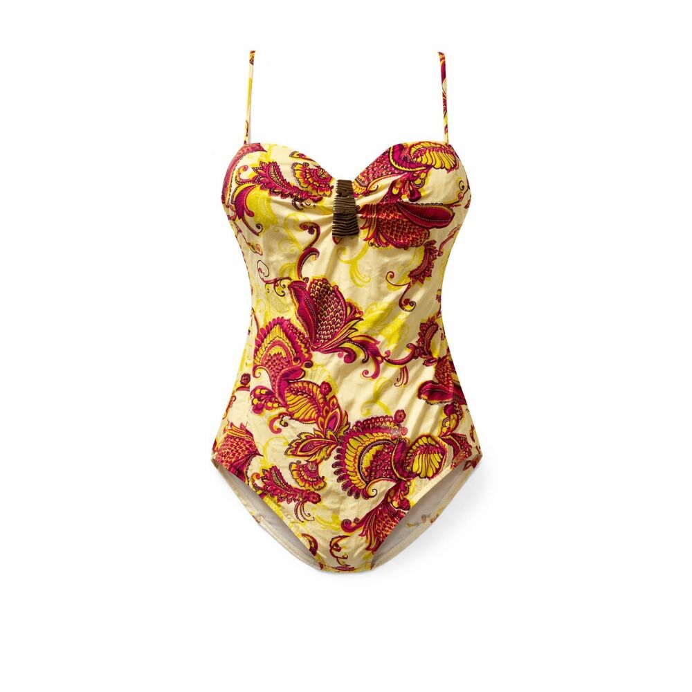 Maryan Mehlhorn Size 12 B Underwire One Piece Paisley Tummy Control
